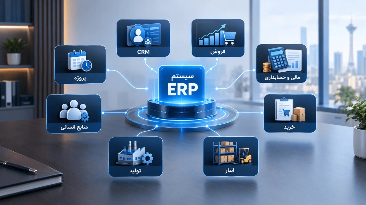 ماژول‌های اصلی سیستم ERP و ارتباط آن‌ها با یکدیگر