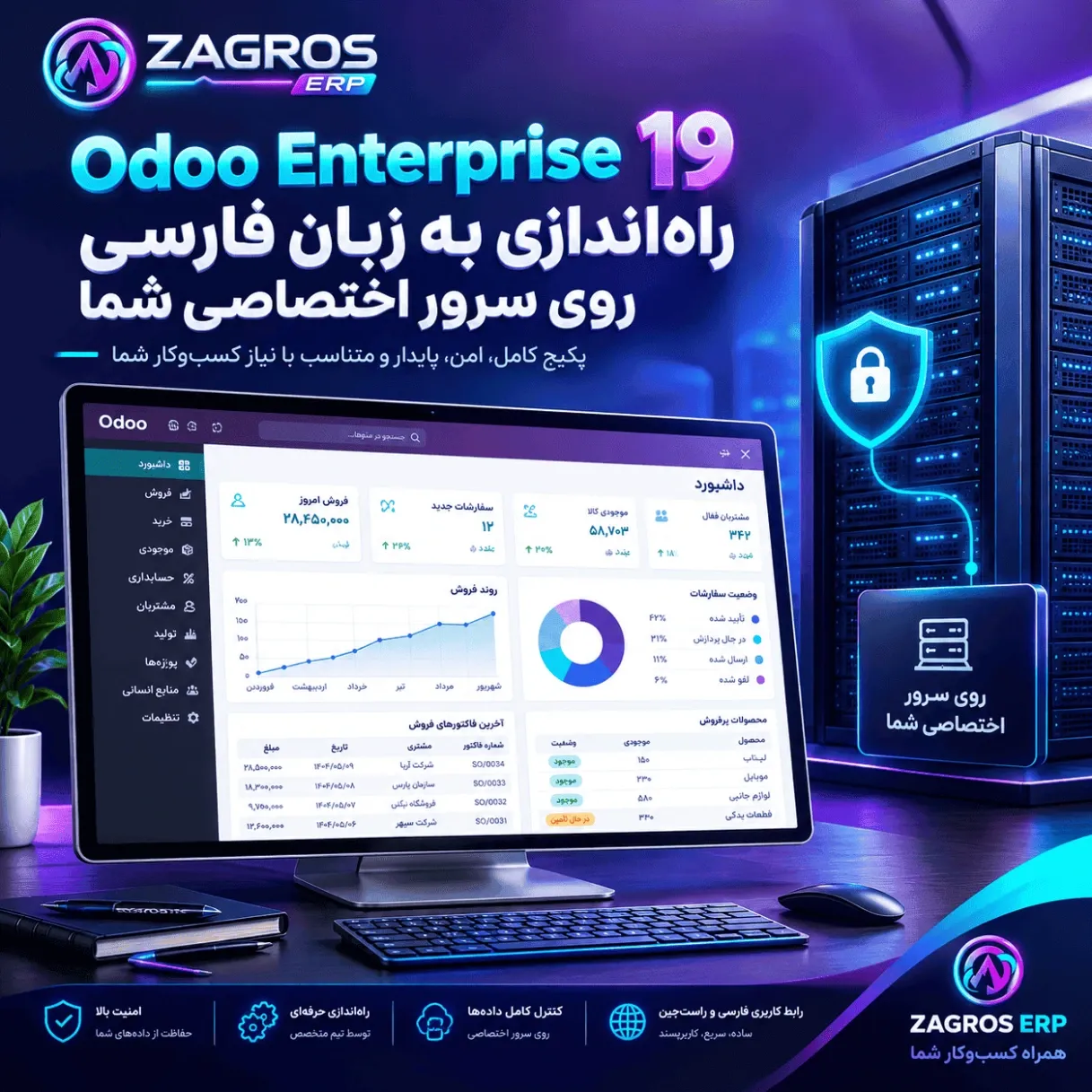 راه‌اندازی Odoo فارسی روی سرور شما